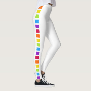 Rainbow helder, kleurrijk wit leggings