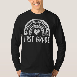 Rainbow Hello First 1st Grade Teacher First Day Of T-shirt