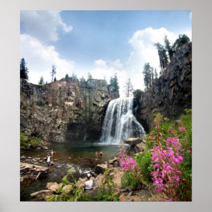 Rainbow Herfsten Waterfall - Devils Postpile - Sie Poster