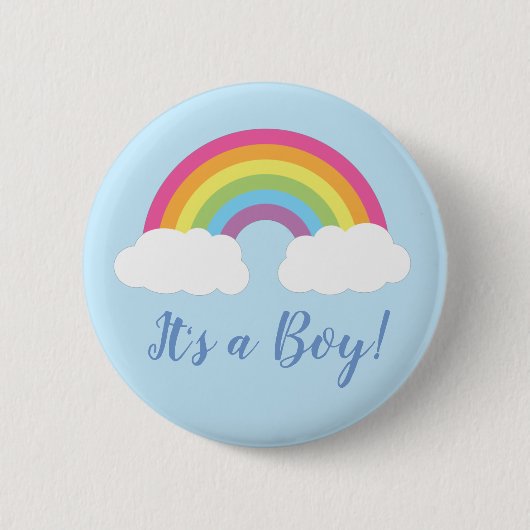 Rainbow Het is een Button van het Baby shower van (Voorkant)
