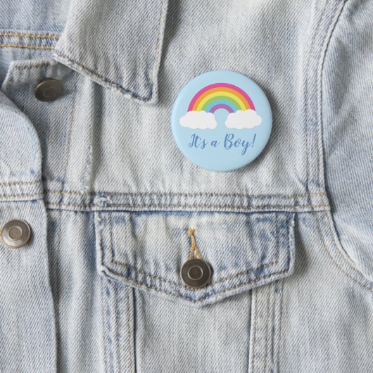 Rainbow Het is een Button van het Baby shower van  (In situ)