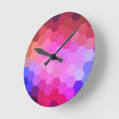 Rainbow Hexagon Chevron Pattern Ronde Klok (Hoek)
