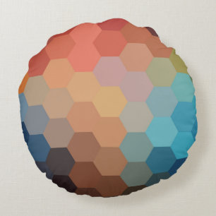 Rainbow Hexagon Chevron Pattern Sierkussen Rond Kussen