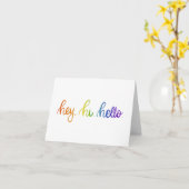 Rainbow Hey. Hoi. Hallo Jou. Wenskaart Kaart (Gele Bloem)