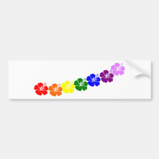 Rainbow hibiscus lei design bumpersticker