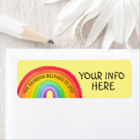 RAINBOW HIERONDER VOOR GOD RETURN ADRES ETIKETTERI