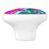 Rainbow Hills Fluid Art Keramische Knop (Zijkant)