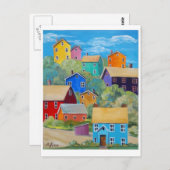 Rainbow Hillside Houses Briefkaart (Voorkant / Achterkant)