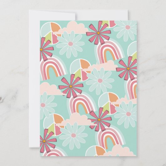 Rainbow Hippie Anniversaire Fête Invitation (Dos)