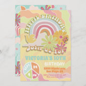 Rainbow Hippie Anniversaire Fête Invitation (Devant / Derrière)