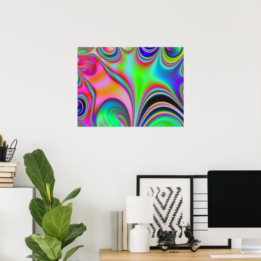 Rainbow Hippie Fractal Poster (Thuiskantoor)