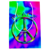 Rainbow Hippie Gift Bag Medium voor vredesgebaren Cadeauzakje (Voorkant)