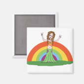 Rainbow Hippie Magnet Magneet (Voorkant / Achterkant)