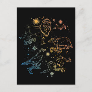 Rainbow HOGWARTS™ Houses Constellations Feestdagenkaart