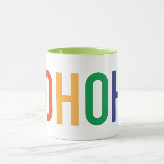 Rainbow HoHoHo Santa Mok voor een kerstfeest (Midden)