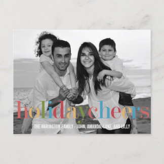 RAINBOW Holiday Photo Cards Postcard Feestdagenkaart