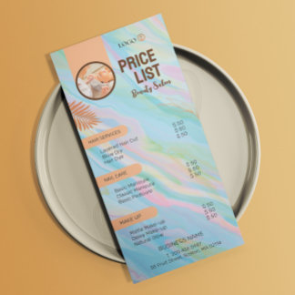 Rainbow Holographic Aestheticicician - Menu Prix