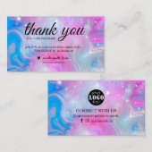 Rainbow holographic bedankt visitekaartje (Voorkant / Achterkant)