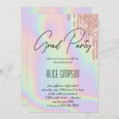 Rainbow Holographic Drip Afstuderen Kaart (Voorkant / Achterkant)