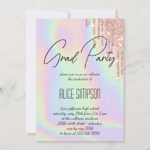 Rainbow Holographic Drip Afstuderen Kaart