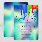 Rainbow Holographic Drip Afstuderen Kaart (Voorkant / Achterkant)