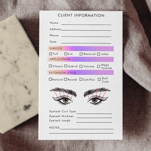 Rainbow Holographic Eyelash Extensions Carte