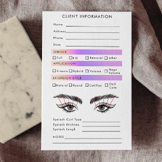 Rainbow Holographic Eyelash Extensions Kaart Visitekaartje