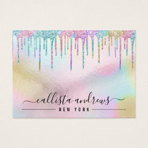 Rainbow Holographic Glitter Drift Bracelet Display Visitekaartje