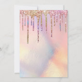 Rainbow Holographic Glitter Drips Photo Sweet 16 Kaart (Achterkant)