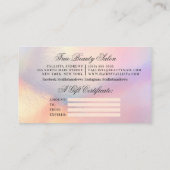 Rainbow Holographic Glitter Druppels Cadeaubon Visitekaartje (Achterkant)