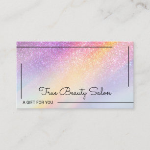 Rainbow Holographic Glitter Ombre Gift Kaart Visitekaartje