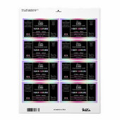 Rainbow Holographic Hair Serum Labels (Full Sheet)