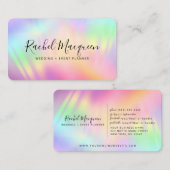 Rainbow Holographic Iridescent Unicorn Script Visitekaartje (Voorkant / Achterkant)