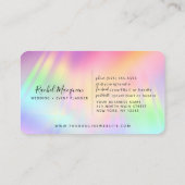 Rainbow Holographic Iridescent Unicorn Script Visitekaartje (Achterkant)