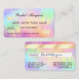 Rainbow Holographic Iridescent Unicorn-tegoed Visitekaartje