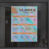 Rainbow Holographic Nail Tech prijslijst Poster