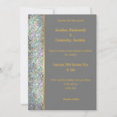 RAINBOW HOLOGRAPHIC SPOT GRAY GOLD WEDING KAART (Voorkant)