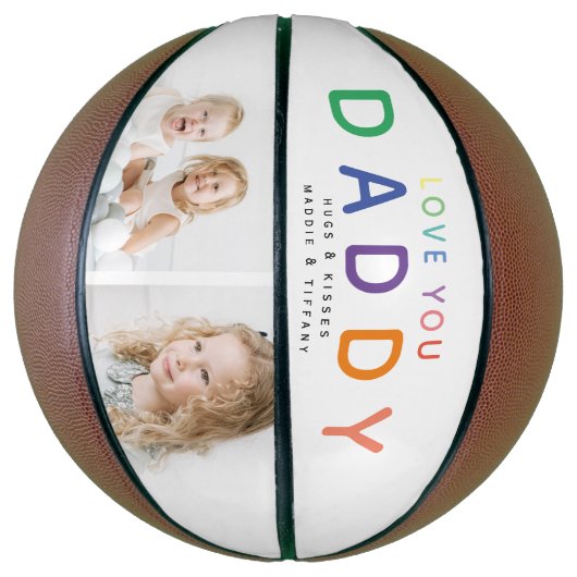 Rainbow 'HOOP VAN JE DADDY' Foto Collage Keepomwil Basketbal (Verticaal)