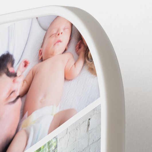 Rainbow 'HOOP VAN JE DADDY' Foto Collage Keepomwil Pickleball Paddle (Links Detail)