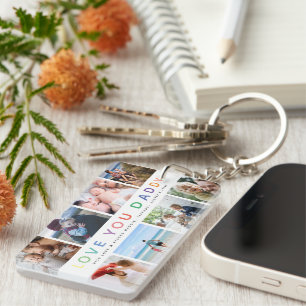 Rainbow 'HOOP VAN JE DADDY' Foto Collage Keepomwil Sleutelhanger