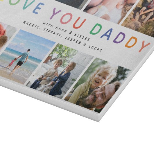 Rainbow 'HOOP VAN JE DADDY' Foto Collage Keepomwil Snijplank (Hoek)