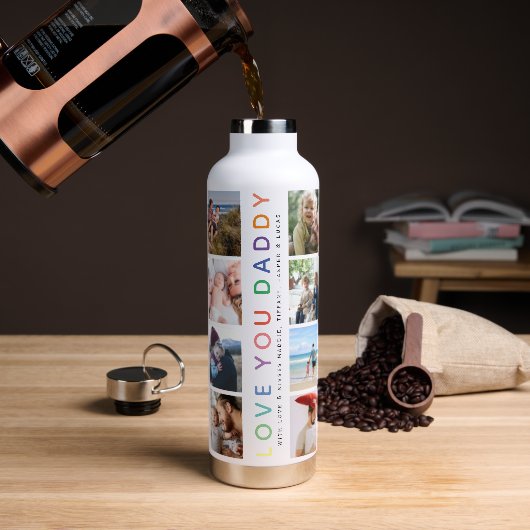 Rainbow 'HOOP VAN JE DADDY' Foto Collage Keepomwil Waterfles (Koffie)