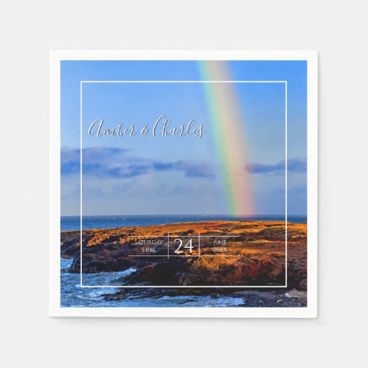 Rainbow, Hope & Happiness, bruiloft Servet (Voorkant)