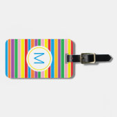 Rainbow Horizontal Stripes Monogram Bagagelabel (Voorkant horizontaal)