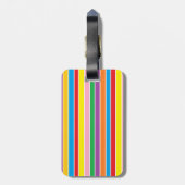Rainbow Horizontal Stripes Monogram Bagagelabel (Achterkant verticaal)