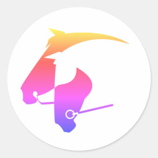 Rainbow Horse Heads Sticker