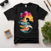 Rainbow Horse kunst met zonsondergang strand lands T-shirt