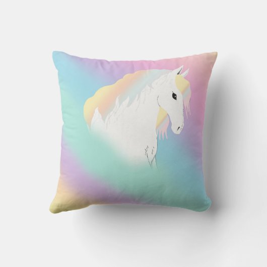 Rainbow Horse Unicorn Equestrian Girly Kussen (Achterkant)