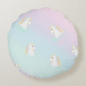 Rainbow Horse Unicorn Equestrian Girly Rond Kussen (Achterkant)