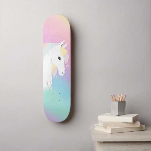 Rainbow Horse Unicorn Equestrian Girly Skateboard (Muurkunst)